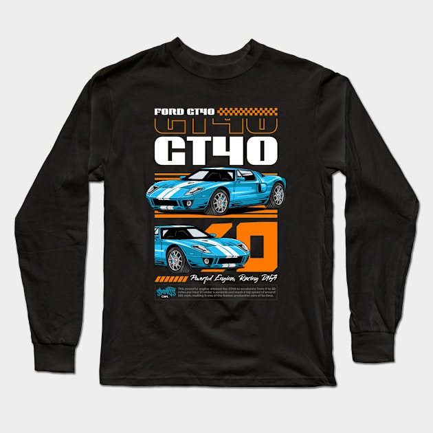 Iconic GT40 Exotic Car Long Sleeve T-Shirt by milatees